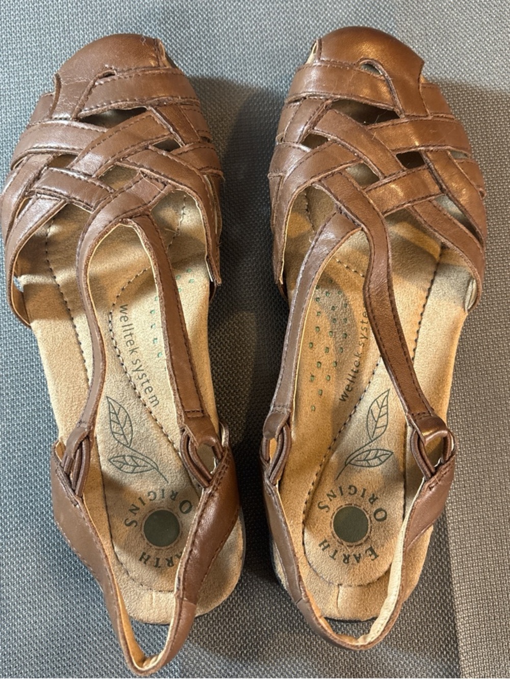 Earth Origins leather, fisherman style ankle strap sandals, size 6 1/2M - Picture 4 of 6